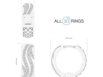 Earrings geometry with diamonds 3D print model