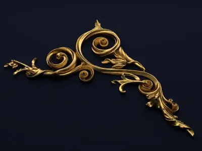 Classic decor ornament v-3D model 51 3D model