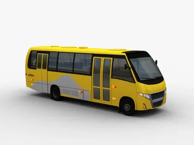 City bus with interior 7 Low-poly 3D model