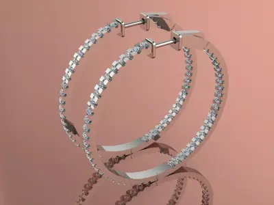 Jewelry Earrings Brand Gold Diamond 3D print model purchase