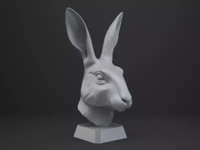 Rabbit Bust - Animal Figurine 3D print model
