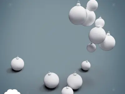 PBR Christmas Baubles Pack Low-poly 3D model