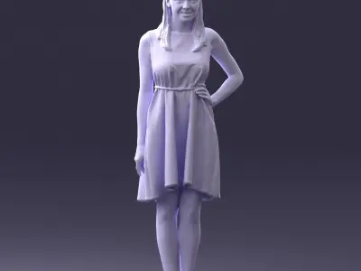 000378 Woman in Blue Dress 3dp 3D print model
