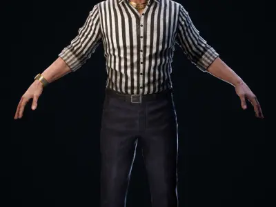 1950s Mafia Character  NPC Rigged Low-poly 3D model