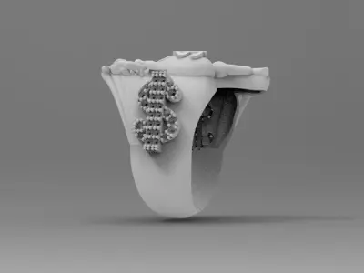 anillo angel pistola  3D print model