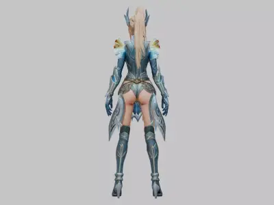 Sci-Fi Bio-Energy Female Character Low-poly 3D model