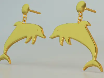 Dolphin Ear Ring  3D model