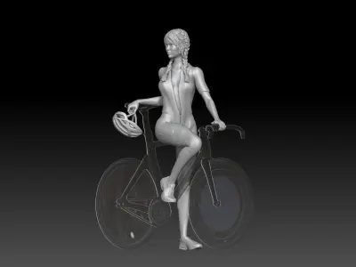 bicycle girl 2 3D print model