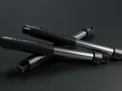 Accessories pair of hydraulic cylinders Low-poly 3D model