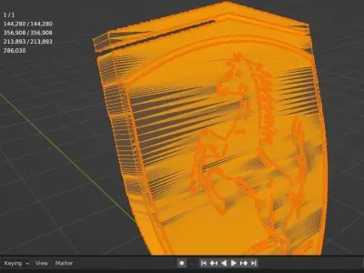 Ferrari 3D Logo Low-poly 3D model