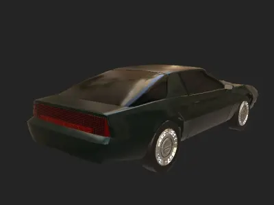 lowpoly retro wave Knight Rider  Pontiac Firebird Trans Am Low-poly 3D model