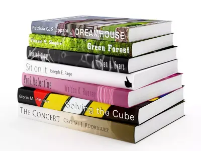 Books Set stack of 3D model