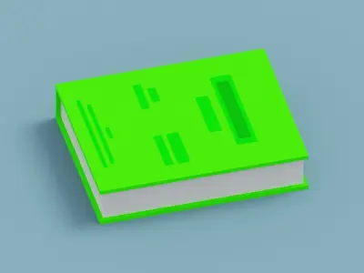 Voxel Green Book Low-poly 3D model