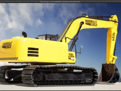 ZBL Excavator v1 - Unreal Engine Low-poly 3D model