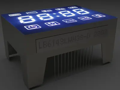 Illuminated Microwave 7 Segmented LED 3D model
