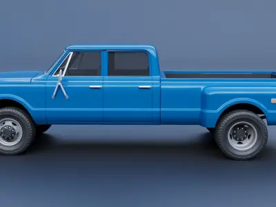 Chevrolet K10 Crew Cab Dually 1972 3D print model