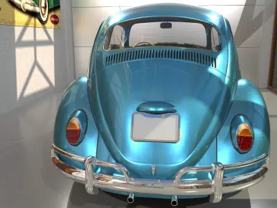 Volkswagen beetle sedan 1963 3D model