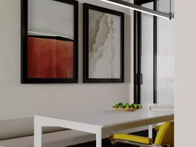 Modern living room dining room interior scenes 151 3D model