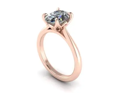 Solitaire Diamond Wedding Ring R2 3D print model