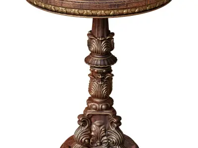 Wooden Rustic Side Gilded Classic Coffee Table 3D model