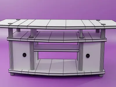 SIMPLE TV RACK Low-poly 3D model