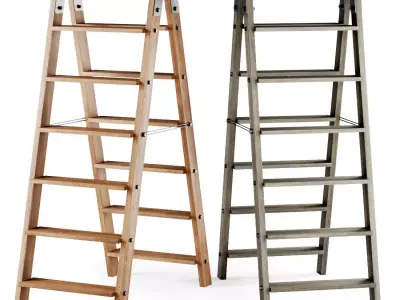 Wooden ladder  3D model