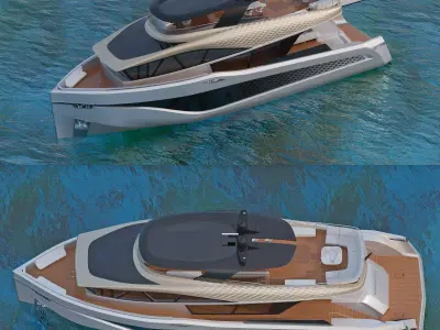  Electric motor yacht Kerkinitida luxury class 27m 3D model