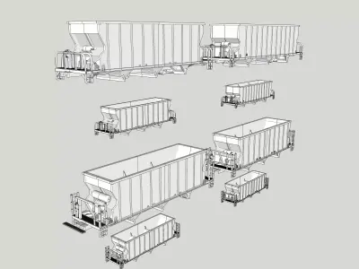 NSC Aggregate Hoppers N and HO Scales 3D print model