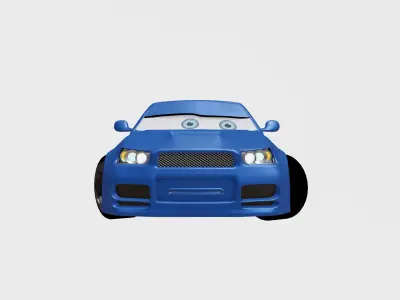 drift car pixar style Low-poly 3D model