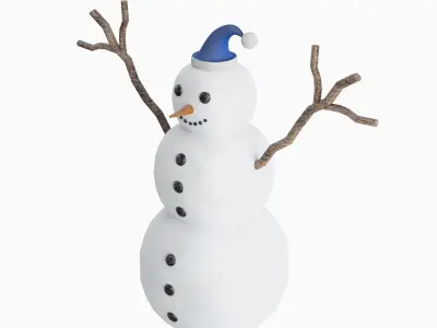 Snowman 04 Low-poly 3D model