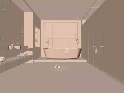 Modern Luxury Bathroom 3D Scene 3D model