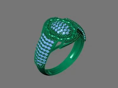 Gents Rings Diamond Men Ring STL 3DM 3D ready print model 3D print model