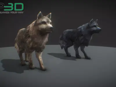 Fantasy Dog Low-poly 3D model