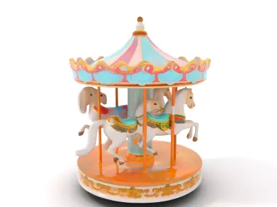 Vintage Carousel model pack Low-poly 3D model