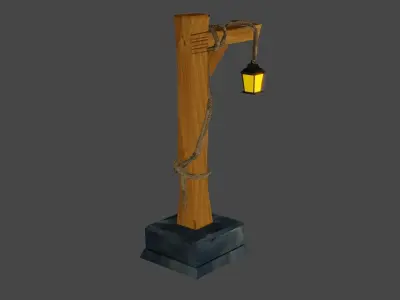 Medieval street lamp Free low-poly 3D model