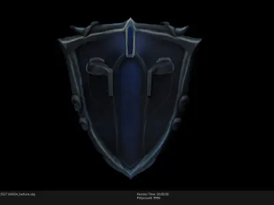 Low Poly Stylized Ethereal Sentinel Shield Low-poly 3D model
