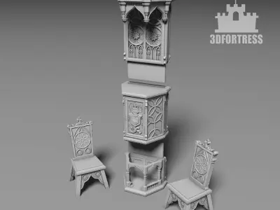Gothic  Furniture  Set 2 3D print model