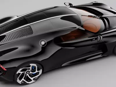 Bugatti La Voiture Noire HQ Interior Exterior 3D model