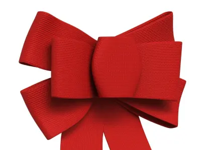 Christmas Bow Ribbon 24 Low-poly 3D model