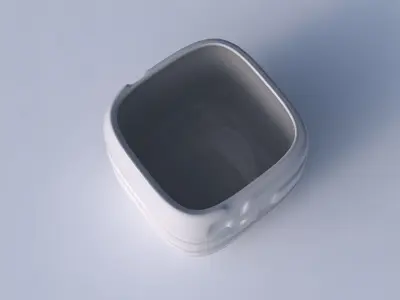 Vase quadratic stumpy with smooth ribbons 3D print model