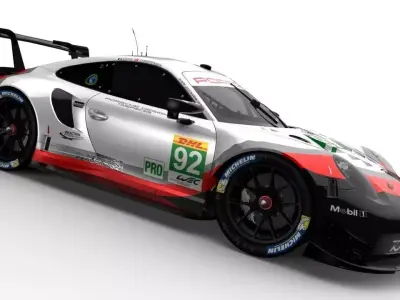 Porsche 911 RSR Low-poly 3D model