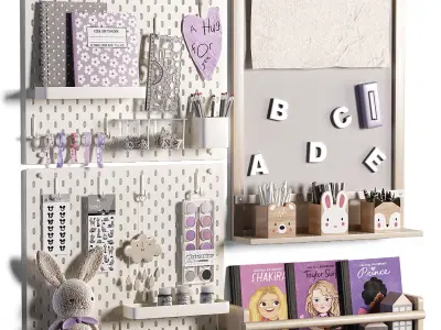 Ikea SKADIS Pegboard Toy Decoration for Teenagers and Kids 14 3D model