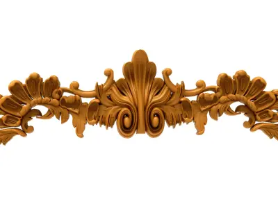 3D Model STL Headboard golden ornate design 3D model