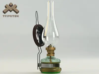 Photorealistic Oil Lamp 3D model