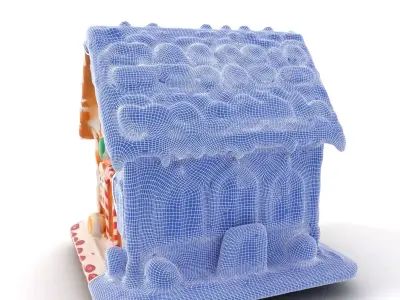 Colorful Gingerbread House model pack Low-poly 3D model