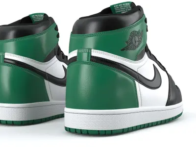 Jordan 1 Retro green  PBR  Low-poly 3D model