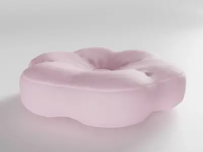 Pink Flower Cushion 3D model