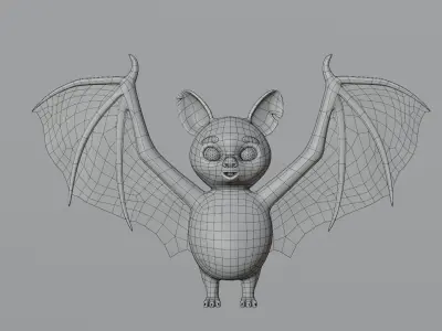 Cartoon Bat Low-poly 3D model