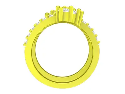 A4807 Luxury Diamond Women Fashion Double Ring 3D print model