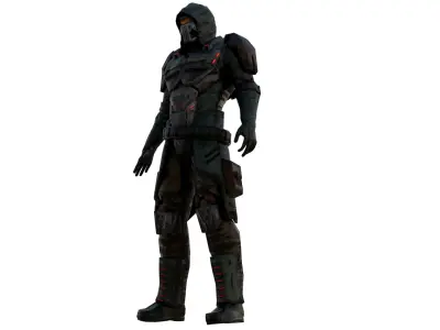 Elite Futuristic Soldier 3D Model Rigged and Game Ready  Sci Fi Low-poly 3D model